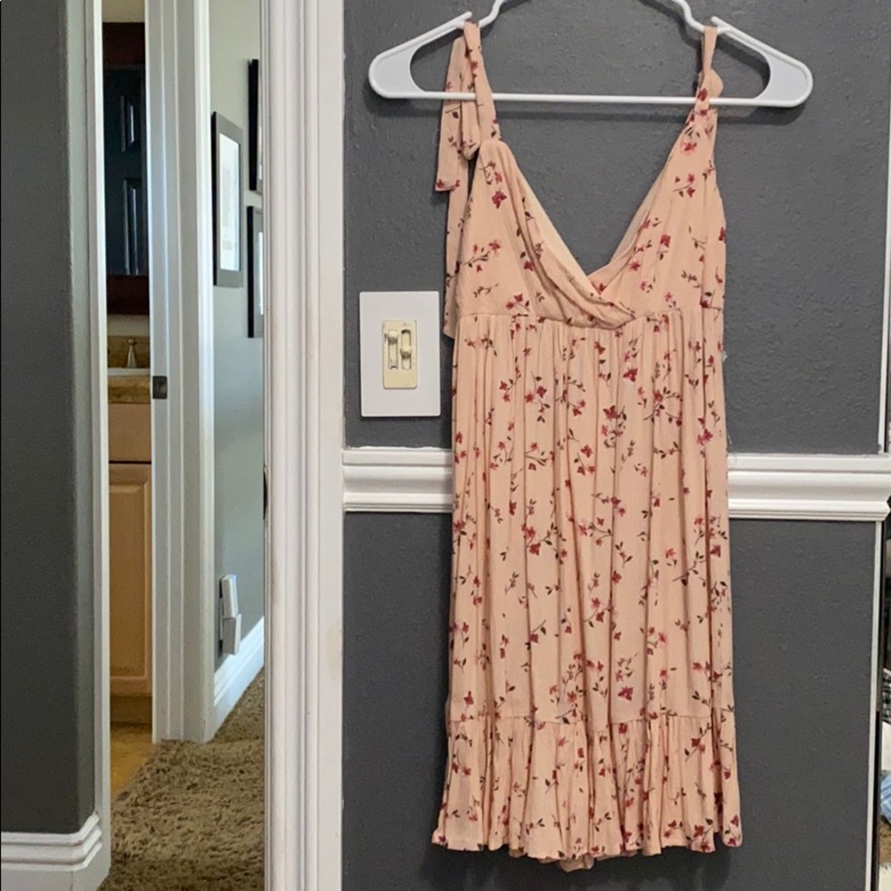 pink floral flowy dress